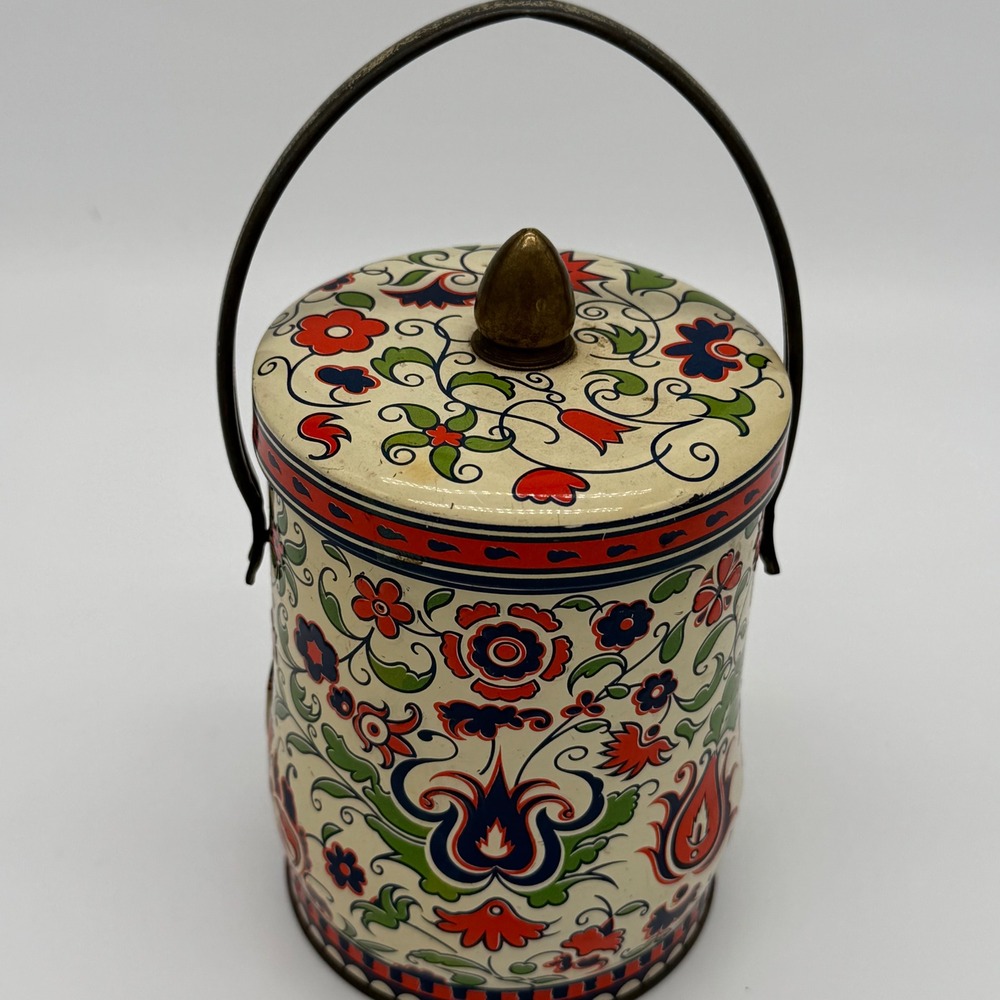 Vintage Murray Allen Regal Crown Italian Renaissance Biscuit Tin England Handle - Picture 2 of 13